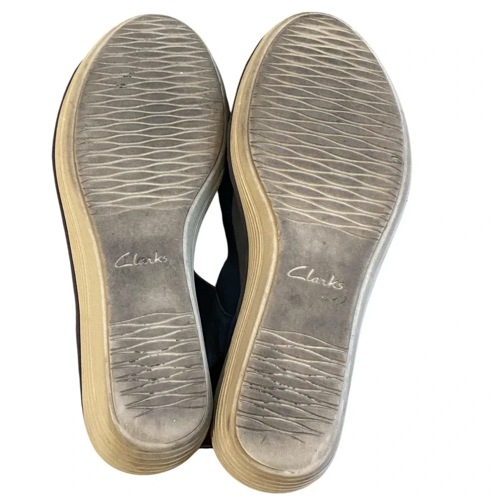 Clarks Collection Reedly Juno Wedge Sandals Womens 8 Triple Strap Comfort #58N